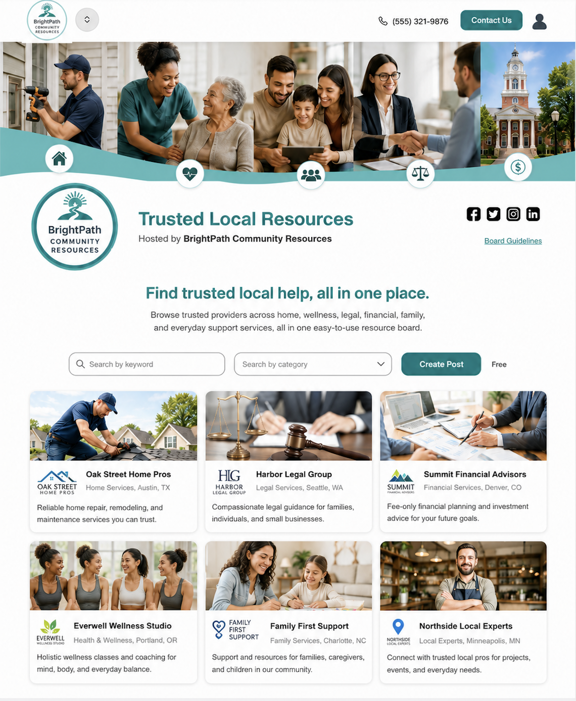 Diverse people in a community marketplace